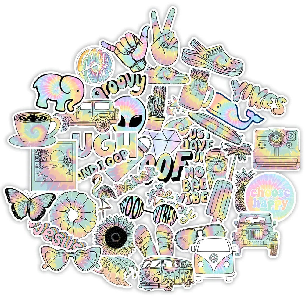 Hippie-themed Sticker Pack of 50