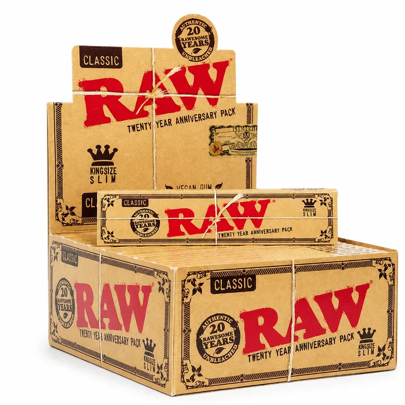RAW Classic King Size Slim 20 Year Anniversary Pack (50ct Display)
