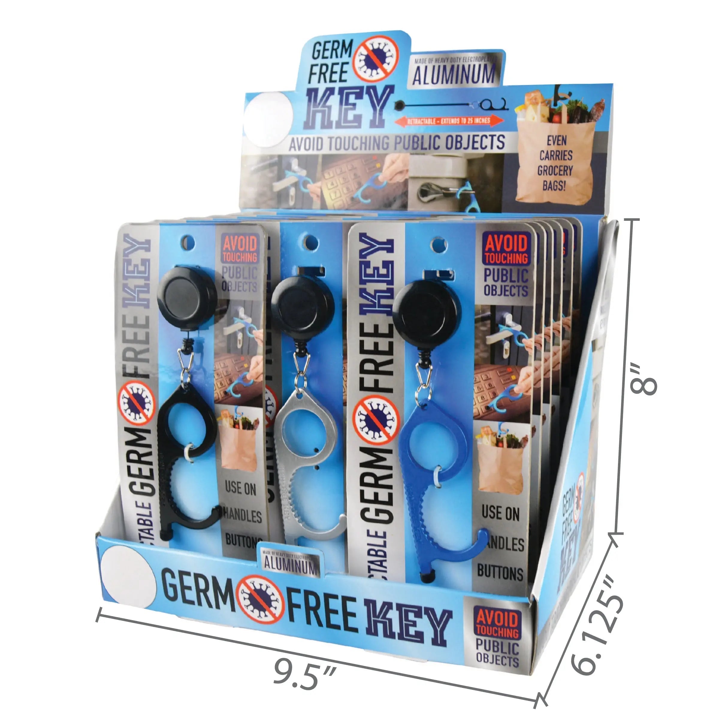 Aluminum Germ Free Key 18 Pieces Per Retail Ready Display 21890 NOVELTY INC