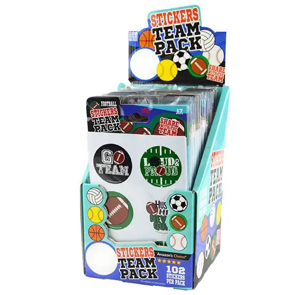 Sports Stickers Team Pack 24 Pieces Per Retail Ready Display 22040 NOVELTY INC
