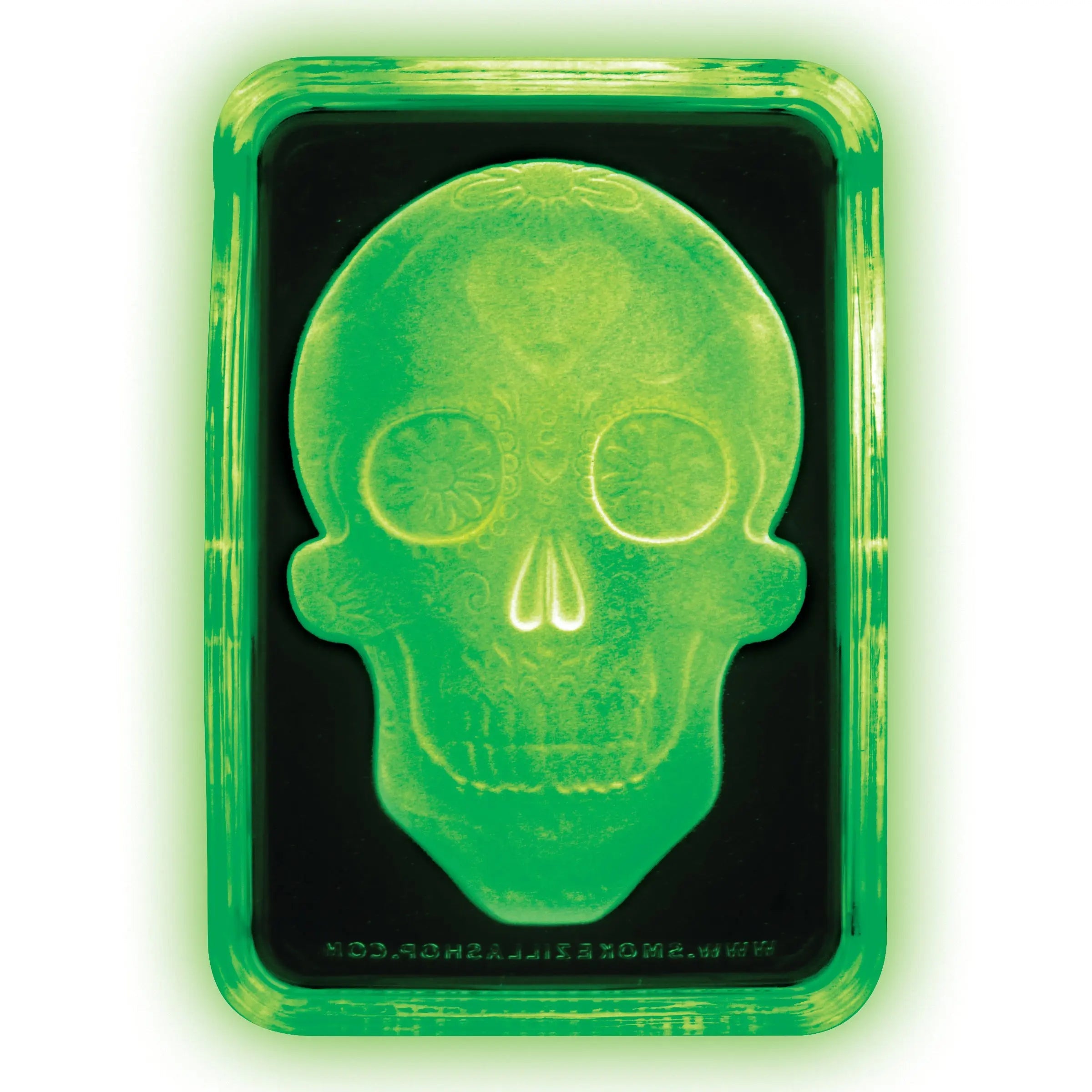 Glow in The Dark Skull Glass Rolling Tray - 6 Pieces Per Retail Ready Display 22066 SMOKEZILLA