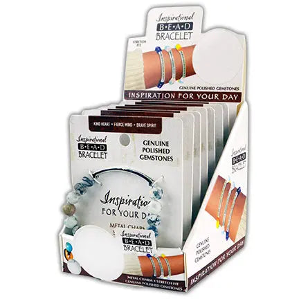 Inspirational Bead Bracelet with Saying - 6 Pieces Per Retail Ready Display 22142 NOVELTY INC