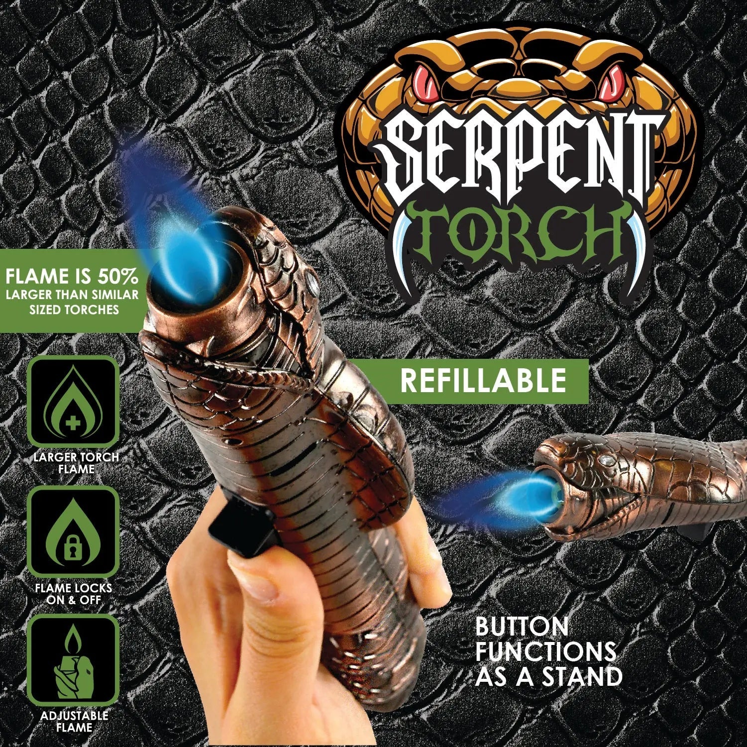 Jumbo Serpent Torch Lighter - 6 Pieces Per Retail Ready Display 22173 SMOKEZILLA