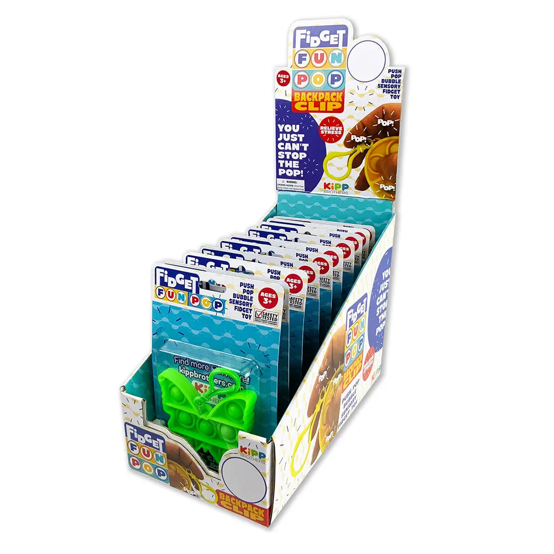 Fidget Pop Backpack Clip - 12 Pieces Per Retail Ready Display 22239 KIPP BROTHERS