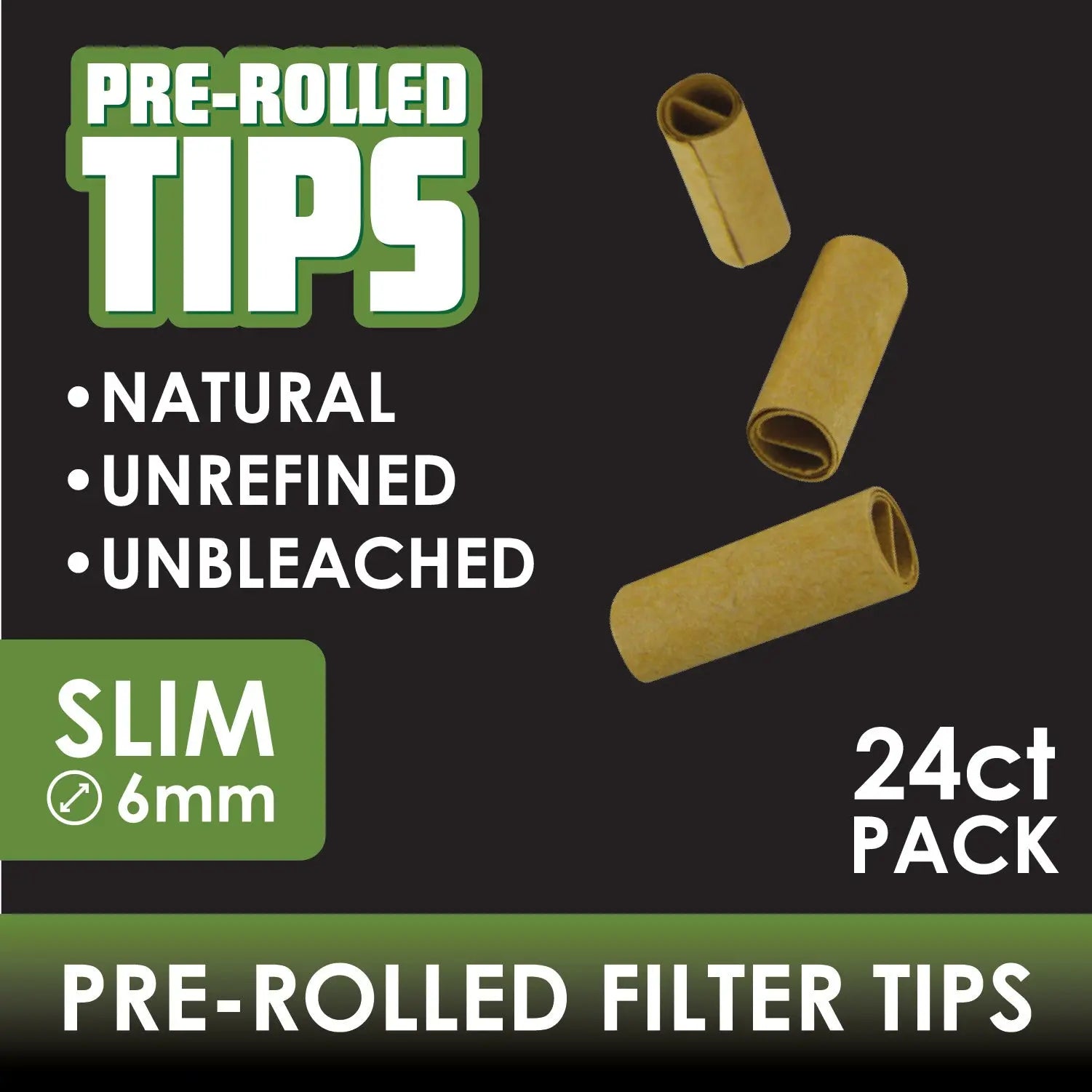 Natural Unbleached Pre-Roll Tips 6Mm - 24 Packs Per Retail Ready Display 22353 SMOKEZILLA