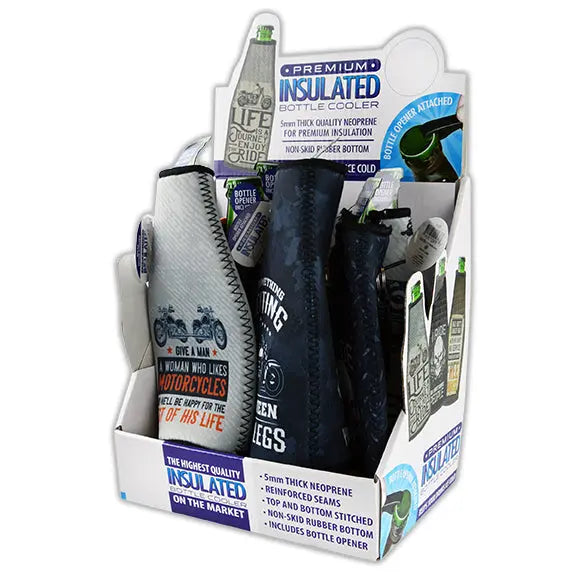 Neoprene 16 Oz Biker Bottle Suit Cooler - 6 Per Retail Ready Display 22478 POLAR GEAR