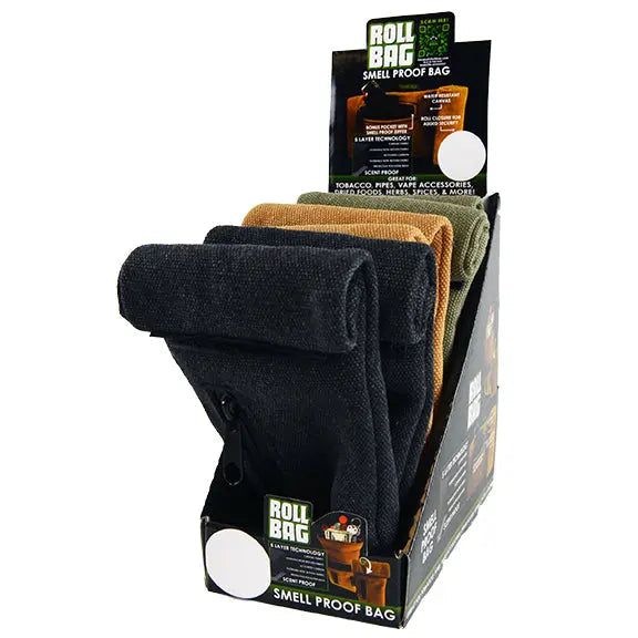 Smell Proof Canvas Roll Bag - 6 Pieces Per Retail Ready Display 22542 SMOKEZILLA