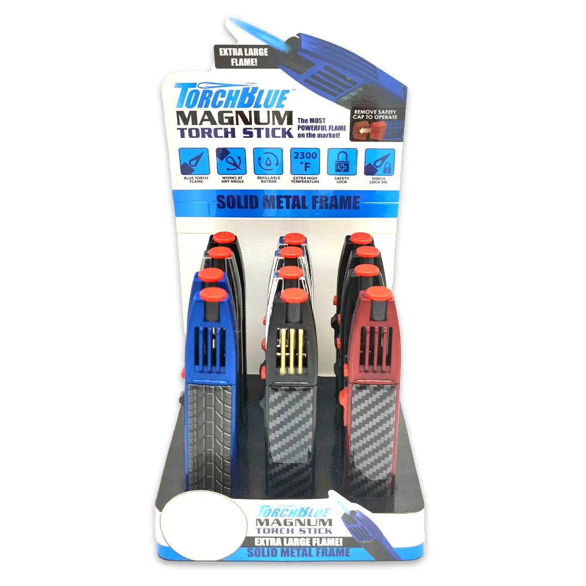 Magnum Zinc Torch Stick Lighter - 12 Pieces Per Retail Ready Display 23755 TORCH BLUE