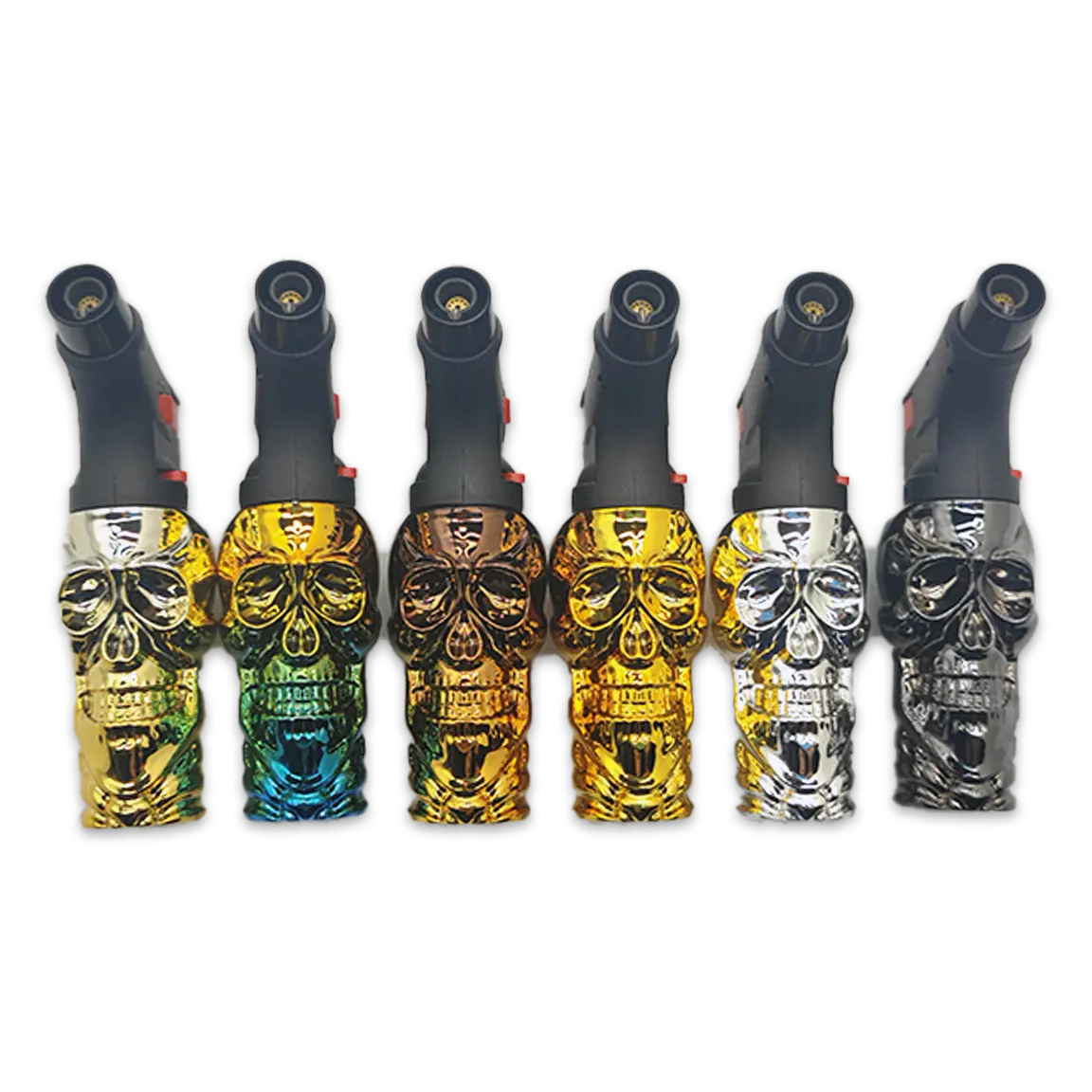 Metallic Slim Skull Torch Lighter - 12 Pieces Per Retail Ready Display 23770 SMOKEZILLA