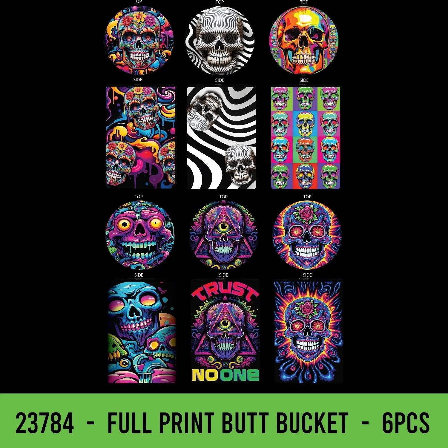 Full Print Butt Bucket Ashtray with LED Light - 6 Pieces Per Retail Ready Display 23784 SMOKEZILLA