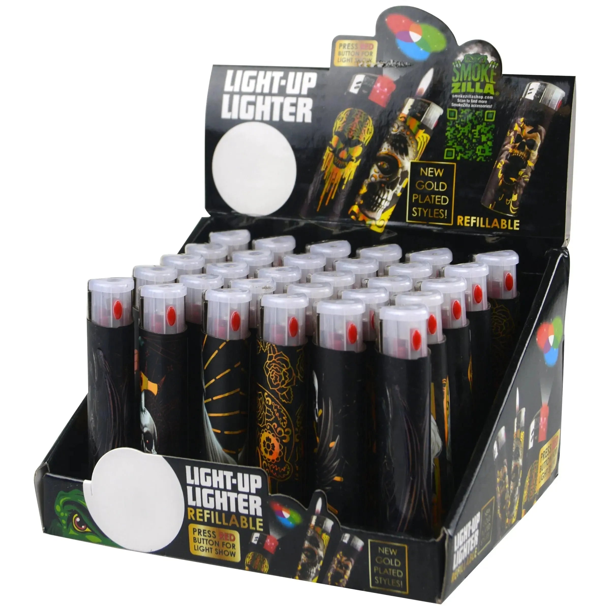 Foil Print Light-Up Lighter - 30 Pieces Per Retail Ready Display 23954 SMOKEZILLA