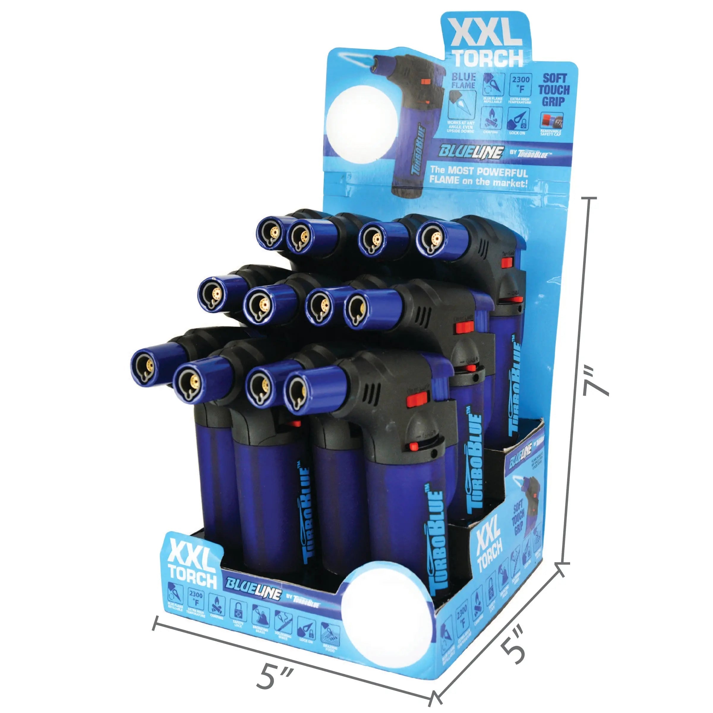 Blue Line XXL Torch Lighter - 12 Pieces Per Retail Ready Display 24833 TORCH BLUE