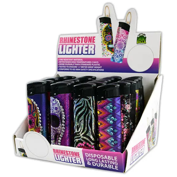 Disposable Rhinestone Lighter - 24 Pieces Per Retail Ready Display 24909 SMOKEZILLA