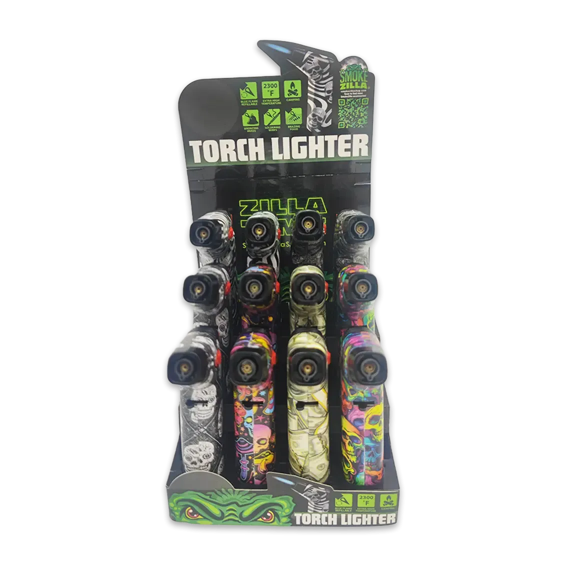 Zinc Torch Lighter - 12 Pieces Per Retail Ready Display 25044 SMOKEZILLA