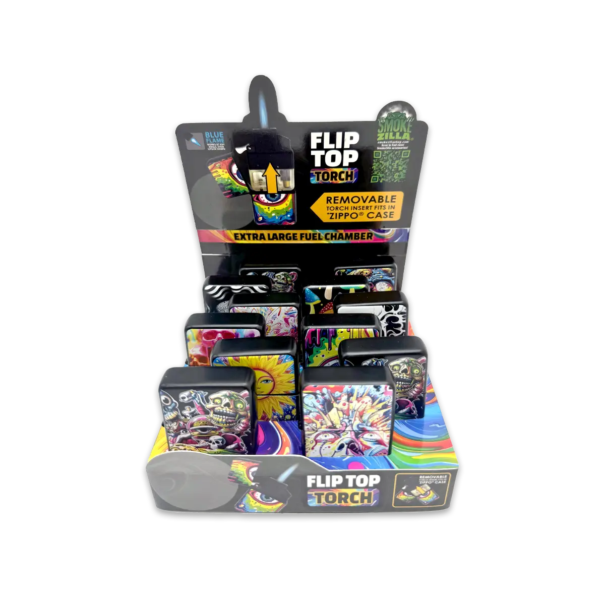 Mind Bending Metal Flip Torch Lighter - 12 Pieces Per Retail Ready Display 25259 SMOKEZILLA