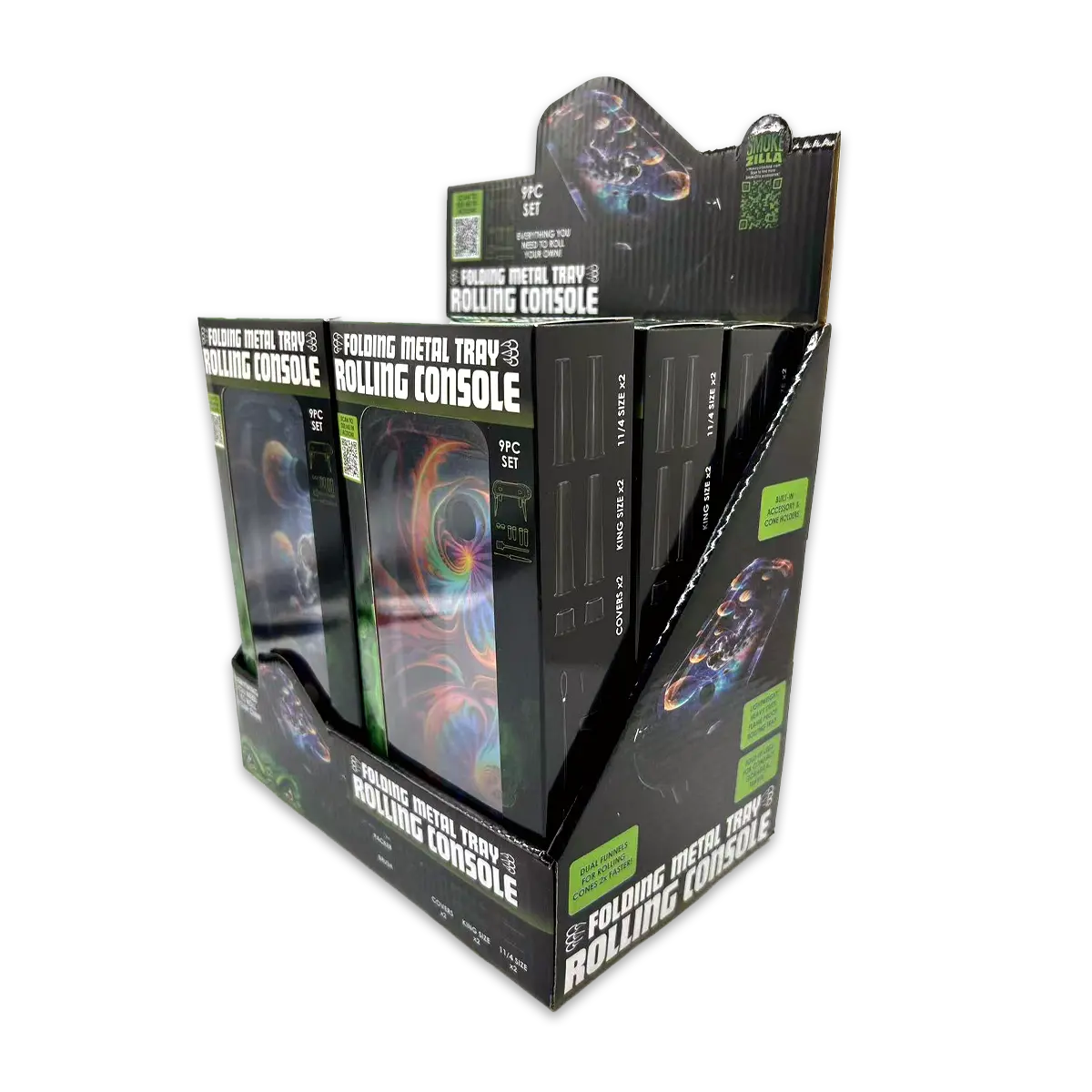 Folding Metal Tray Rolling Console - 6 Pieces Per Retail Ready Display 25267 SMOKEZILLA