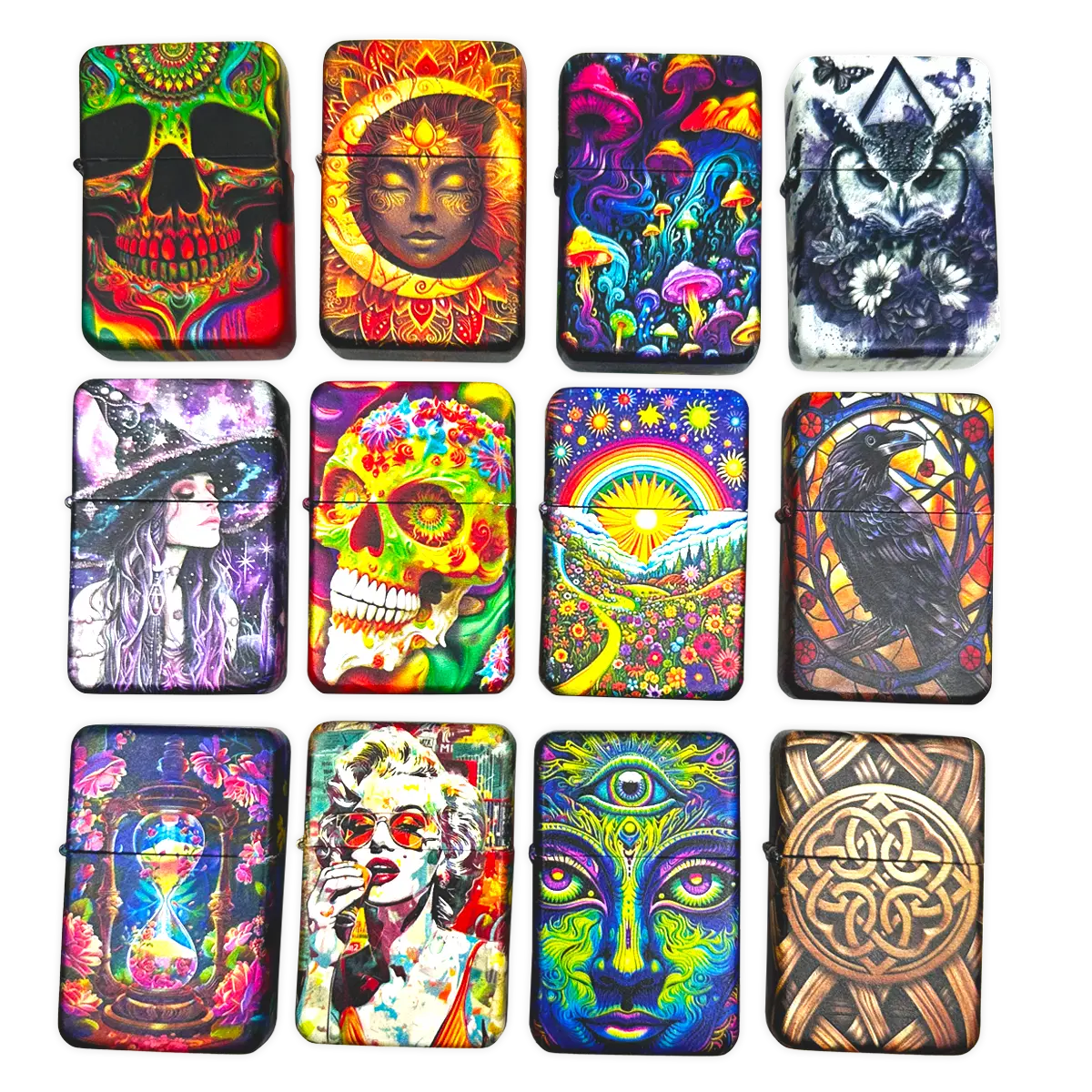 Metal Flip Top Lighter - 12 Pieces Per Retail Ready Display 25281 SMOKEZILLA