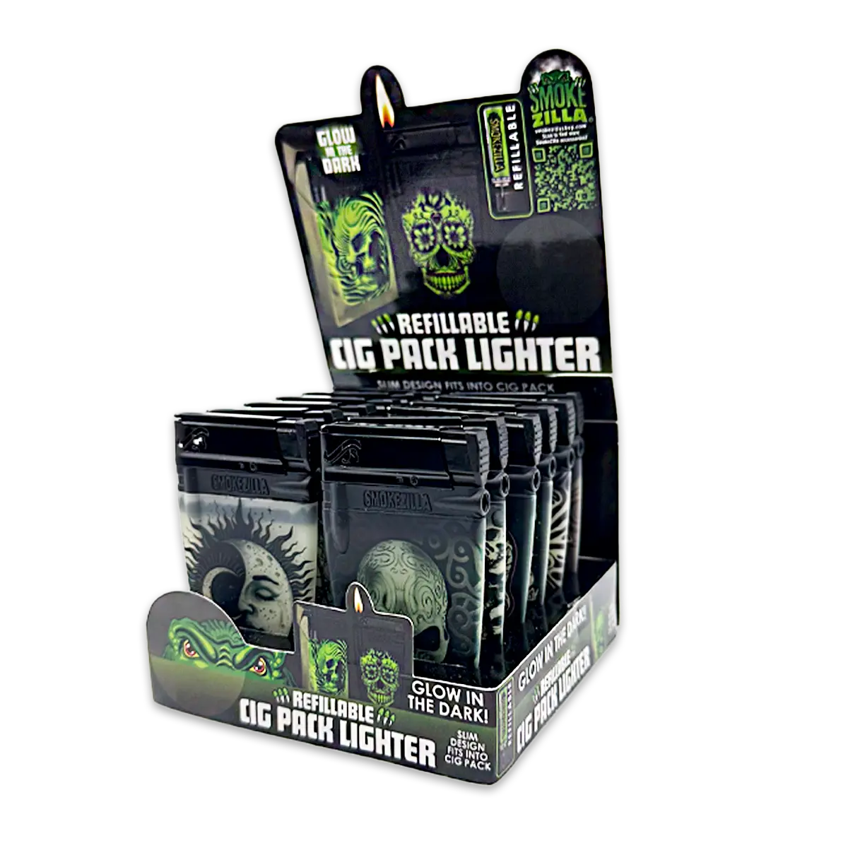 GID Cigarette Pack Thin Lighter - 12 Pieces Per Retail Ready Display 25284 SMOKEZILLA