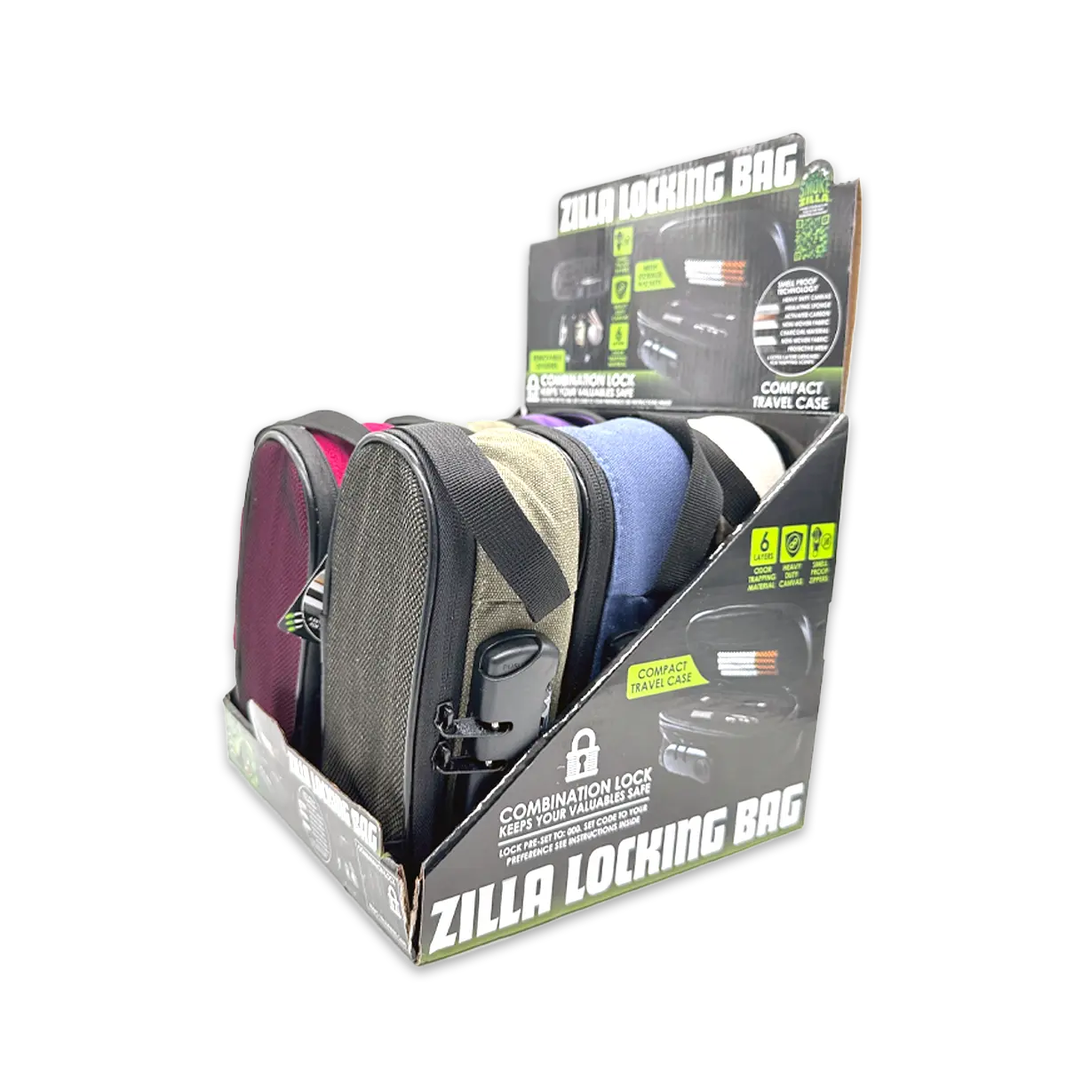 Zilla Locking Bag - 6 Pieces Per Retail Ready Display 25328 SMOKEZILLA