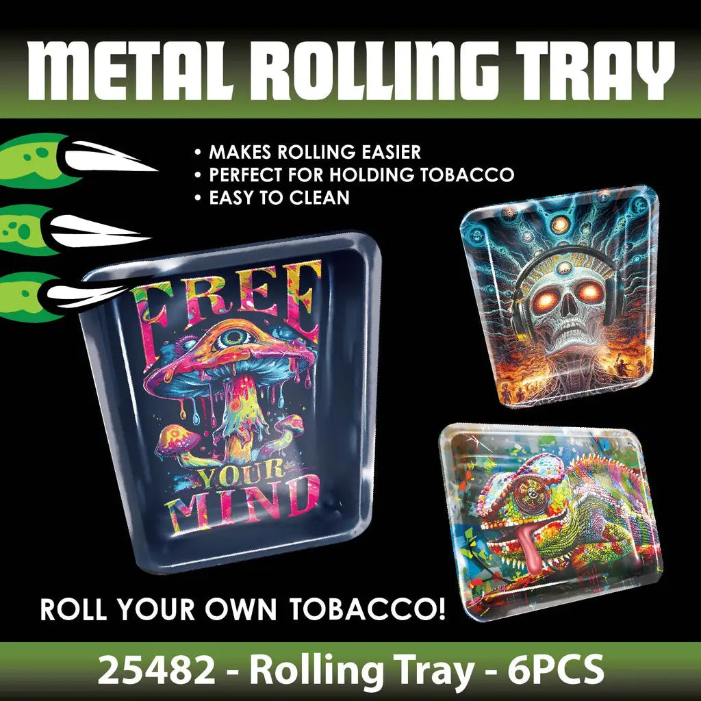 Metal Roll Tray - 6 Pieces Per Retail Ready Display 25482 SMOKEZILLA