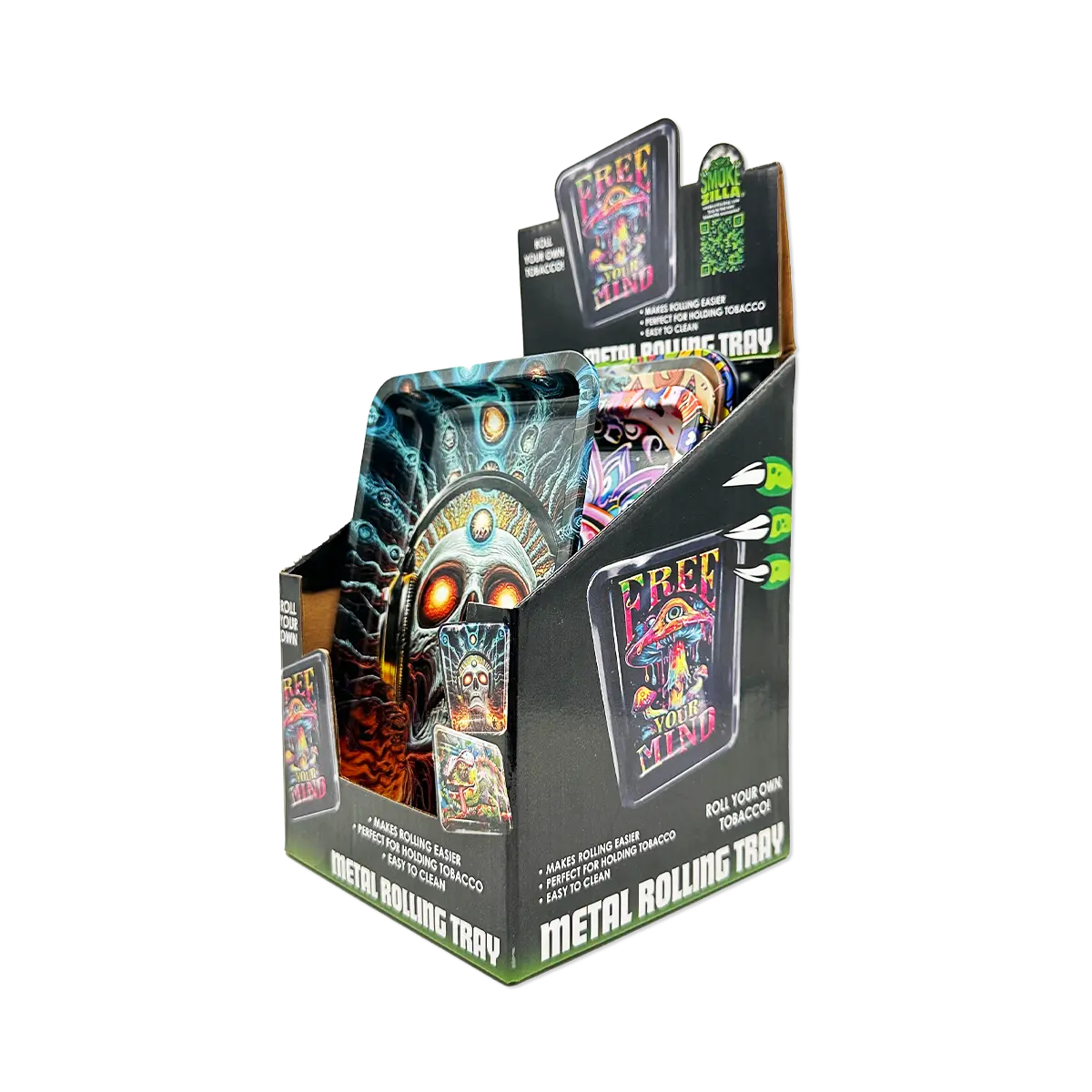 Metal Roll Tray - 6 Pieces Per Retail Ready Display 25482 SMOKEZILLA