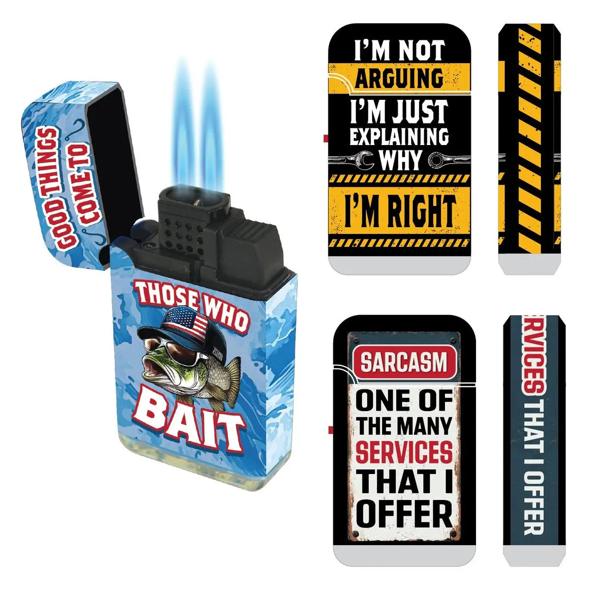 Patriotic Gearhead Dual Torch Lighter - 12 Pieces Per Retail Ready Display 25838 SMOKEZILLA