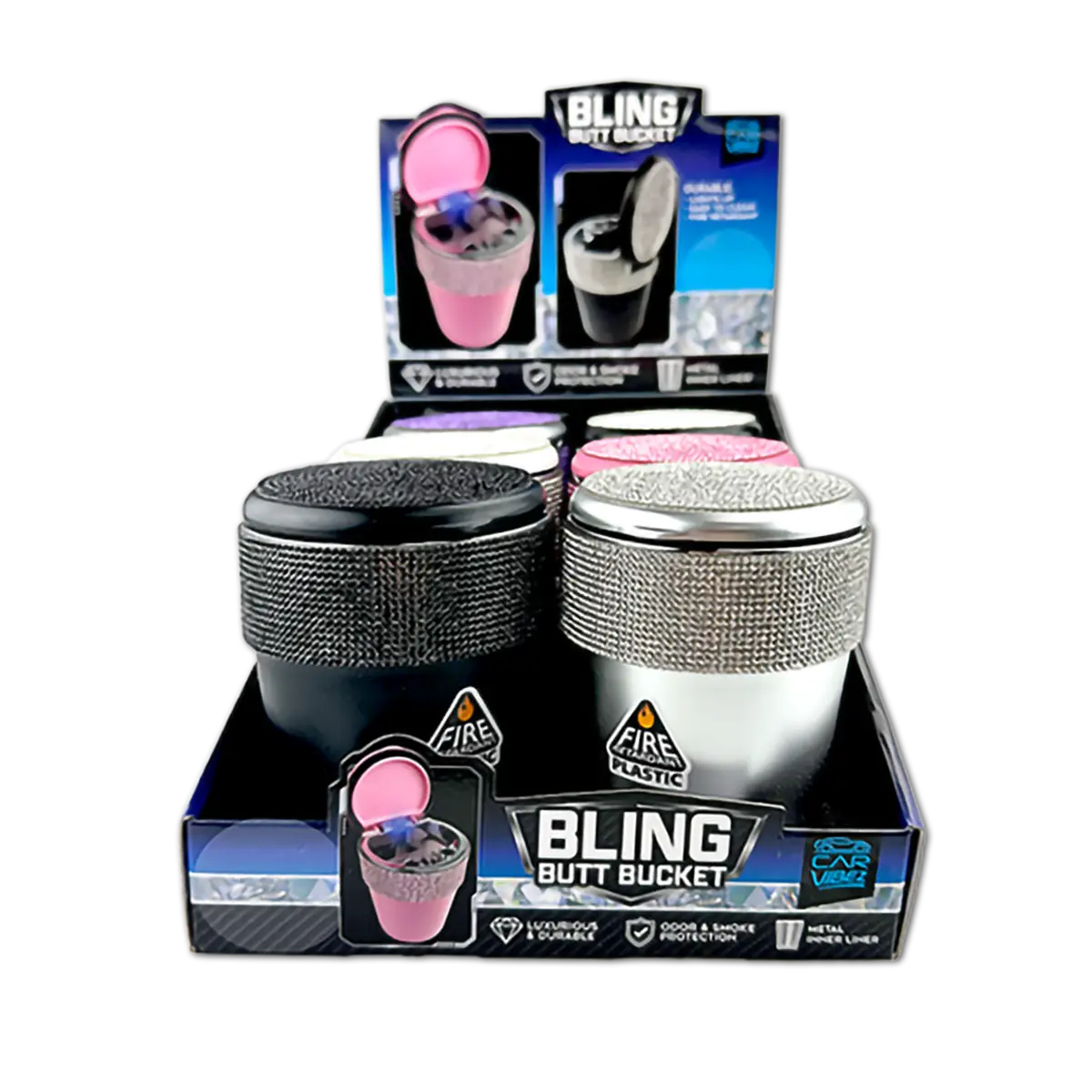 Bling Butt Bucket Ashtray with LED Light - 6 Pieces Per Retail Ready Display 25886 SMOKEZILLA