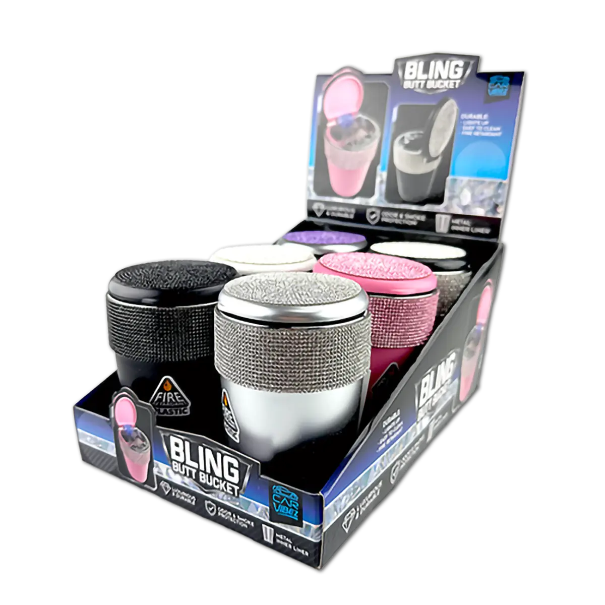 Bling Butt Bucket Ashtray with LED Light - 6 Pieces Per Retail Ready Display 25886 SMOKEZILLA