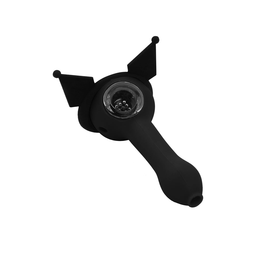 Silicone Hand Pipe - Evil Kitty (4.5")