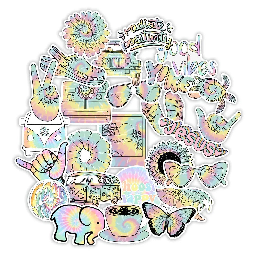 Hippie-themed Sticker Pack of 50