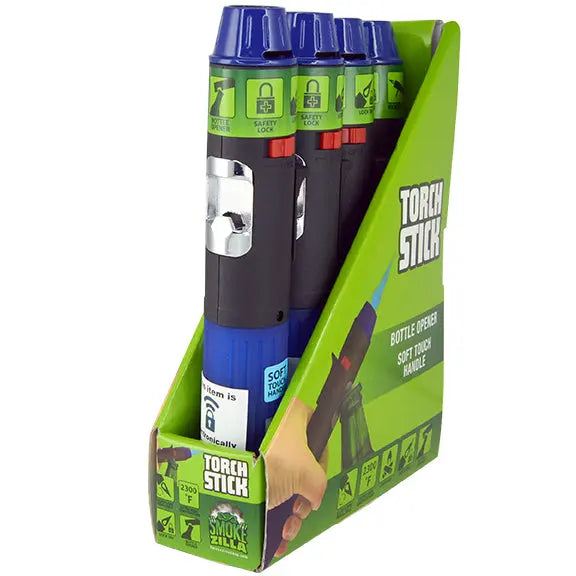 Torch Stick Lighter with Bottle Opener - 4 Pieces Per Retail Ready Display 40303B TORCH BLUE