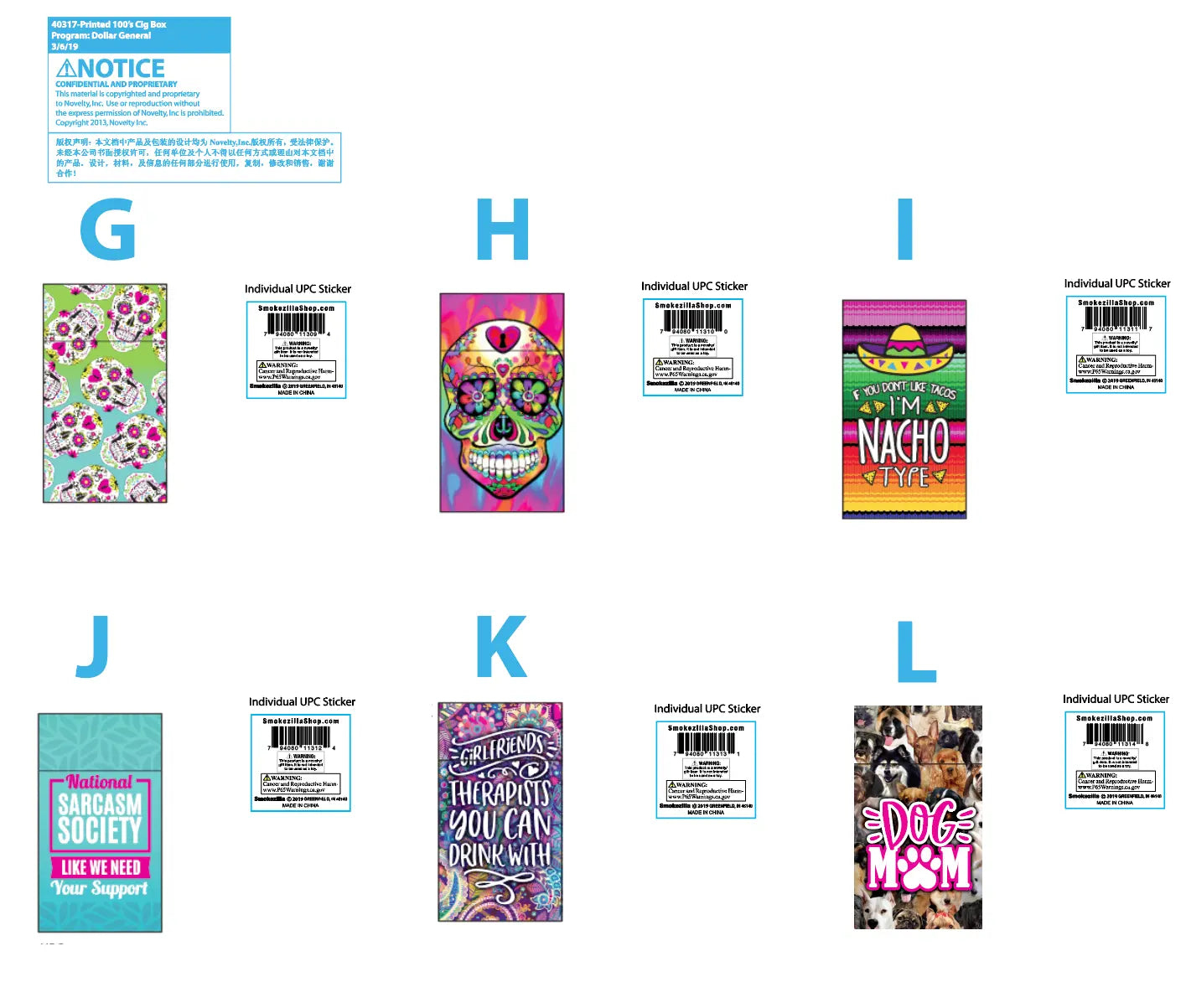 100s Cigarette Storage Case - 6 Pieces Per Retail Ready Display 40317 SMOKEZILLA