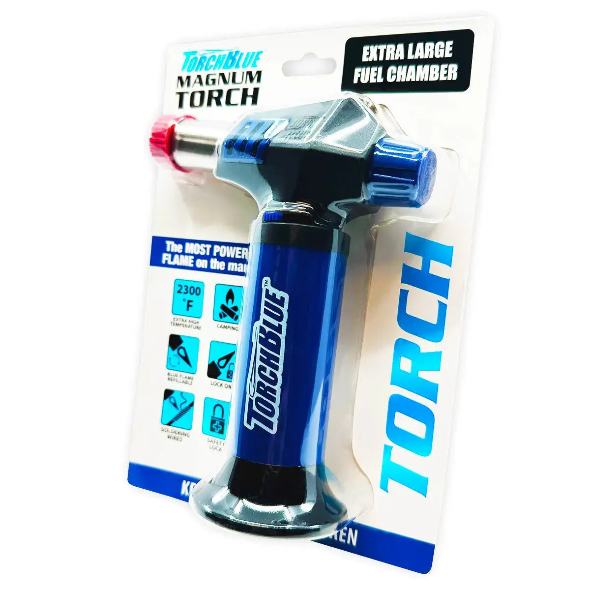 Butane Torch Lighters Assortment Floor Display - 30 Pieces Per Retail Ready Display 88673 TORCH BLUE