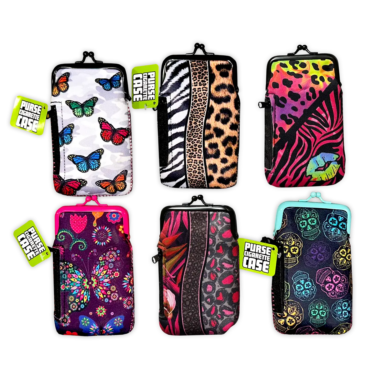 Neoprene Cigarette Pouch with Pocket - 6 Pieces Per Retail Ready Display 40677 SMOKEZILLA
