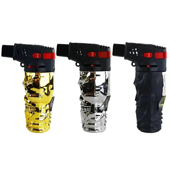 Metallic XXL Skull Torch Lighter - 6 Pieces Per Retail Ready Display 41380 SMOKEZILLA