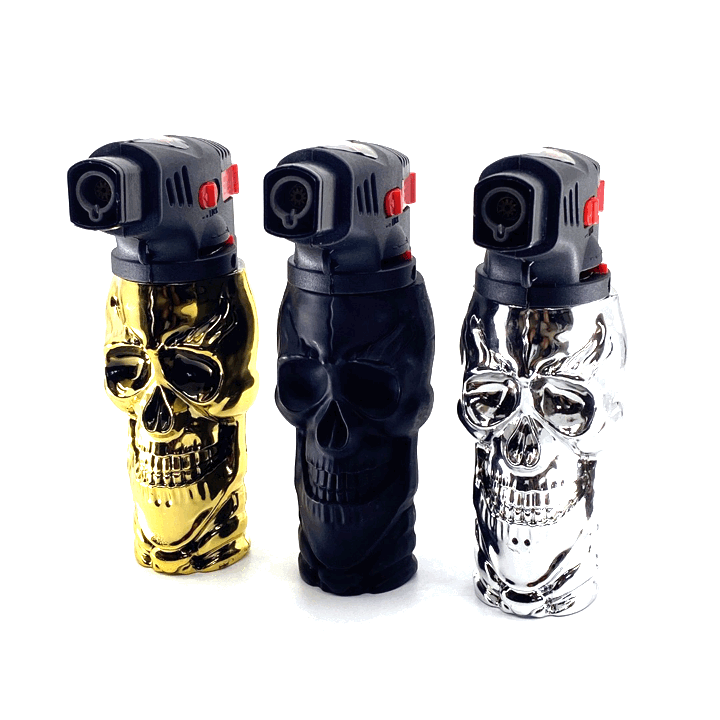 Metallic XXL Skull Torch Lighter - 9 Pieces Per Retail Ready Display 41422 SMOKEZILLA