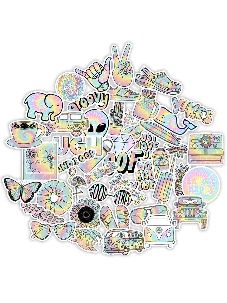 Hippie-themed Sticker Pack of 50