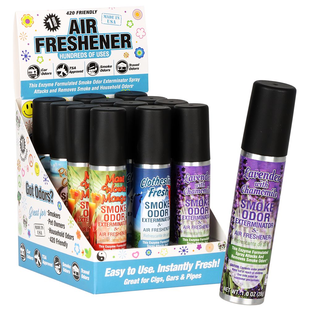 12CT DISPLAY - Smoke Odor Exterminator Spray - 1oz / Year Round, BDD Wholesale
