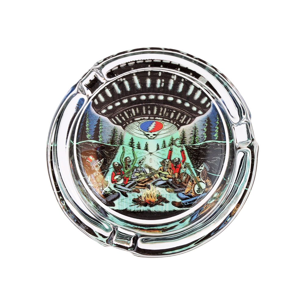 6CT DISPLAY - Grateful Dead x Pulsar V2 Licensed Glass Ashtray - 3.5" / Assorted Designs, BDD Wholesale
