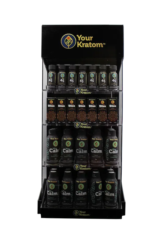 Acrylic Display Full of Kratom Shots (84 bottles)