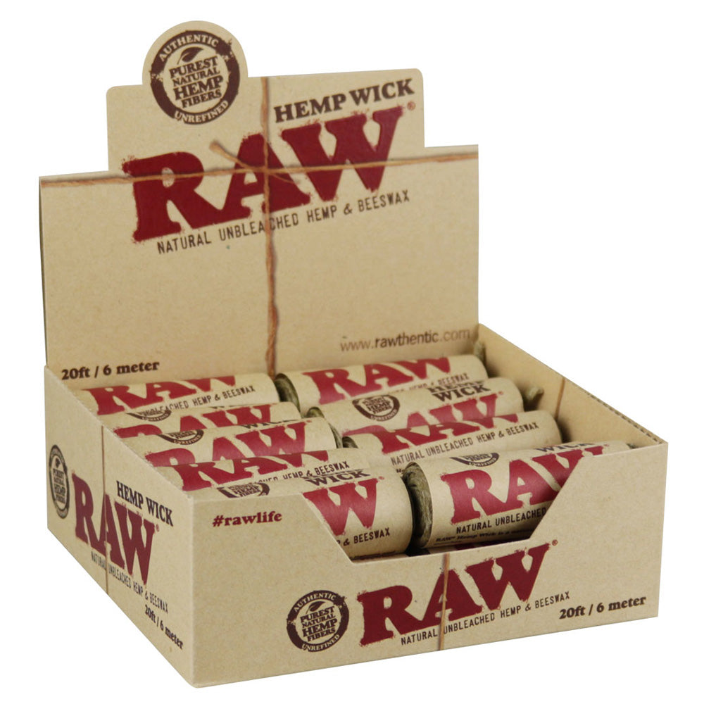 20PC DISPLAY - Raw Natural Hemp Wick Rolls - 20ft, BDD Wholesale