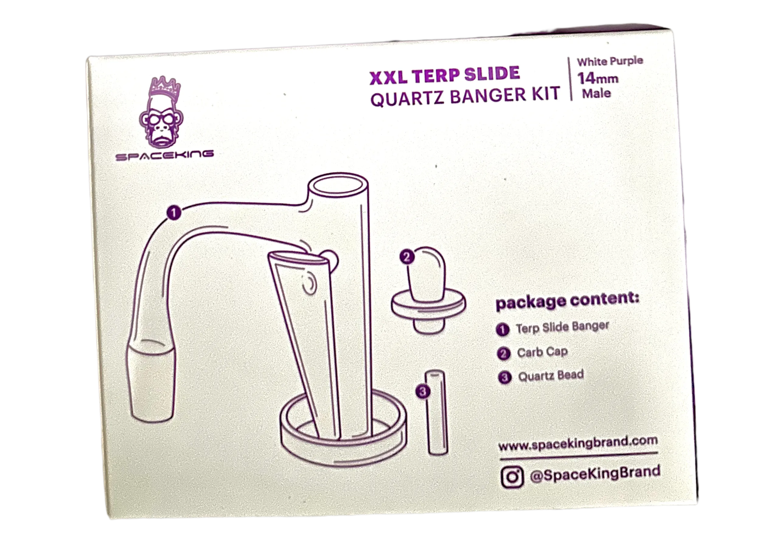 Space King XXL Terp Slide (White Purple)