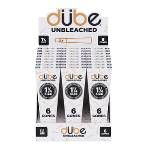 DUBE UNBLEACHED CONES 1 1/4 - 6 CONES - 24 COUNT DISPLAY
