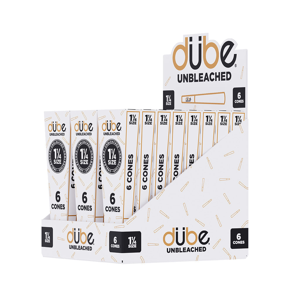 DUBE UNBLEACHED CONES 1 1/4 - 6 CONES - 24 COUNT DISPLAY