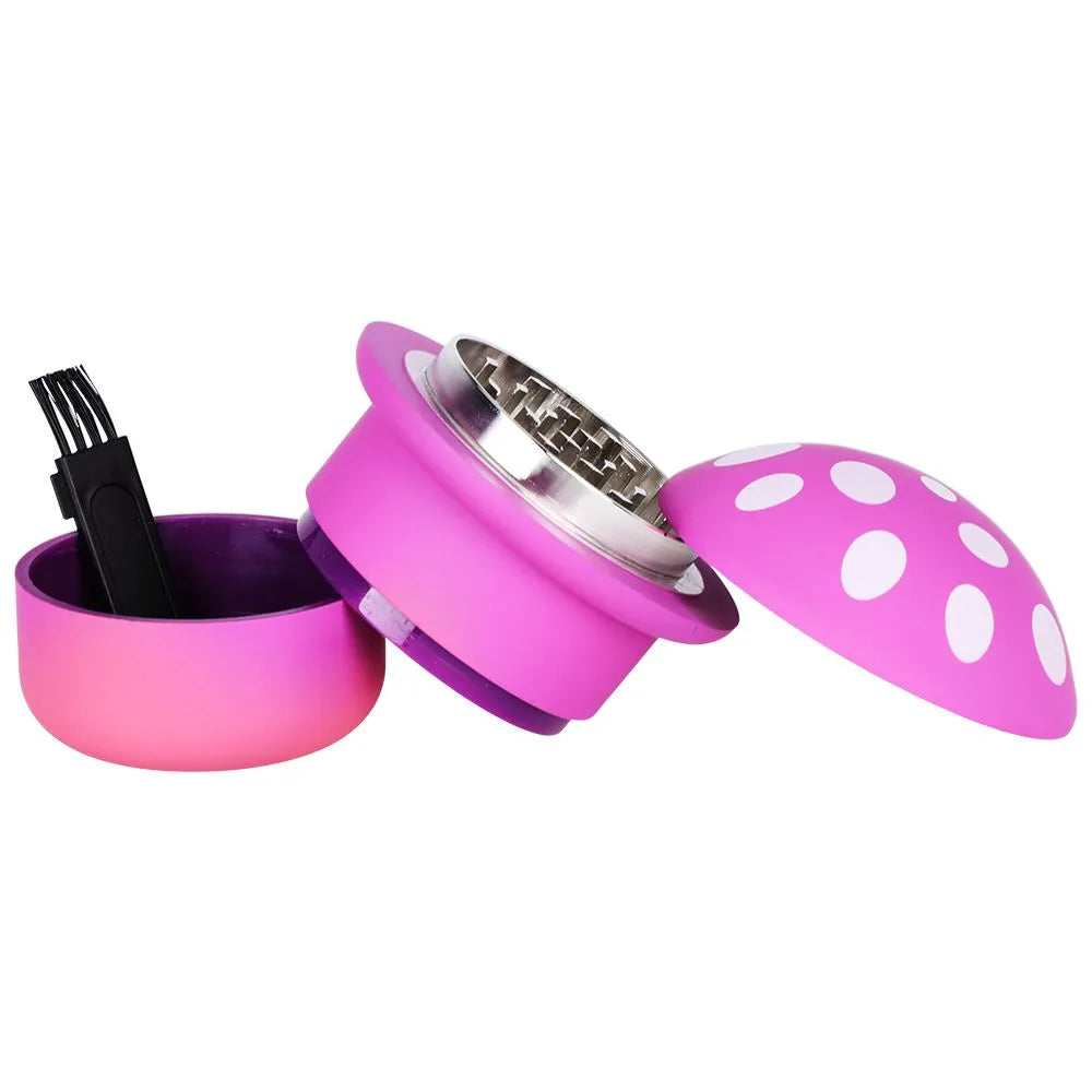 6CT DISPLAY - Gradiant Mushroom Grinder - 4pc / 2.7" / Assorted Colors, BDD Wholesale