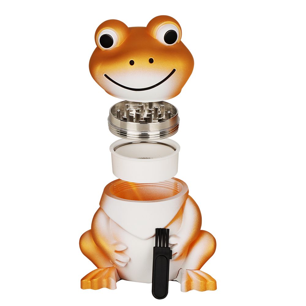 6CT DISPLAY - SeshGear Froggy Grinder - 4pc / 1.75" / Assorted Colors, BDD Wholesale