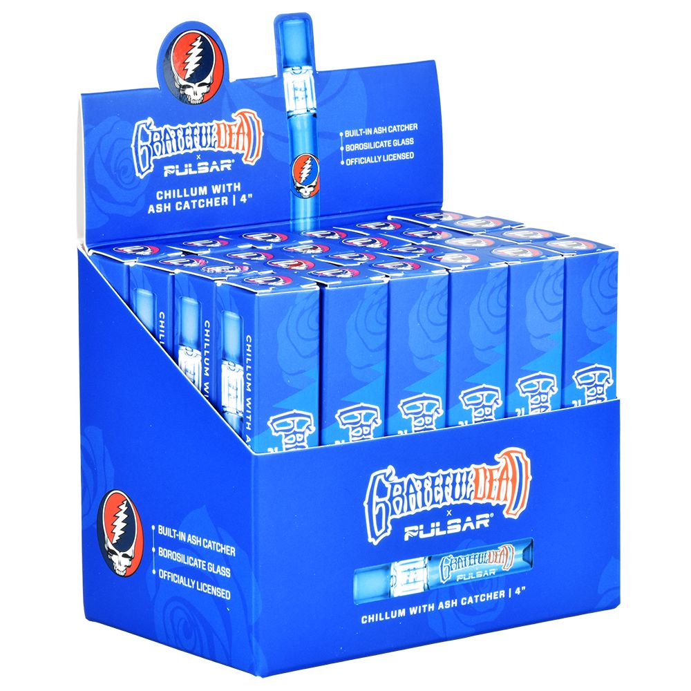 Grateful Dead x Pulsar Glass Chillum | Built-In Ash Catcher | 4", BDD Wholesale