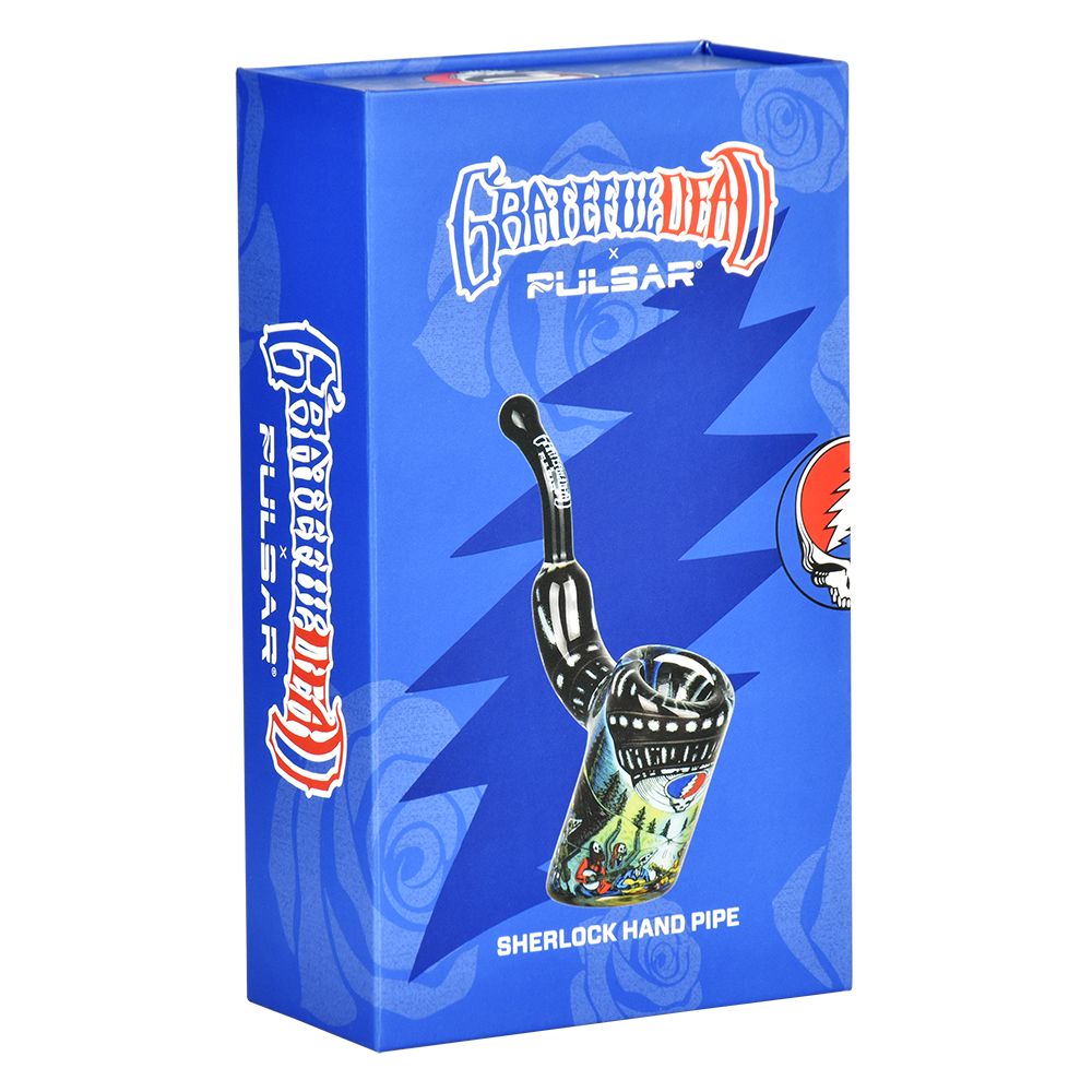 Grateful Dead x Pulsar Inside Print Bent Sherlock Pipe | 4", BDD Wholesale
