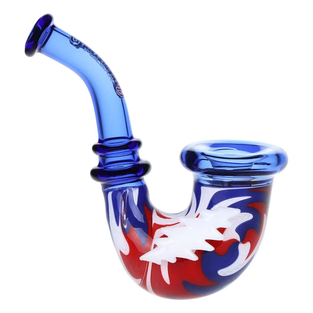 Grateful Dead x Pulsar Bolt Handle Wig Wag Glass Sherlock Pipe - 5", BDD Wholesale