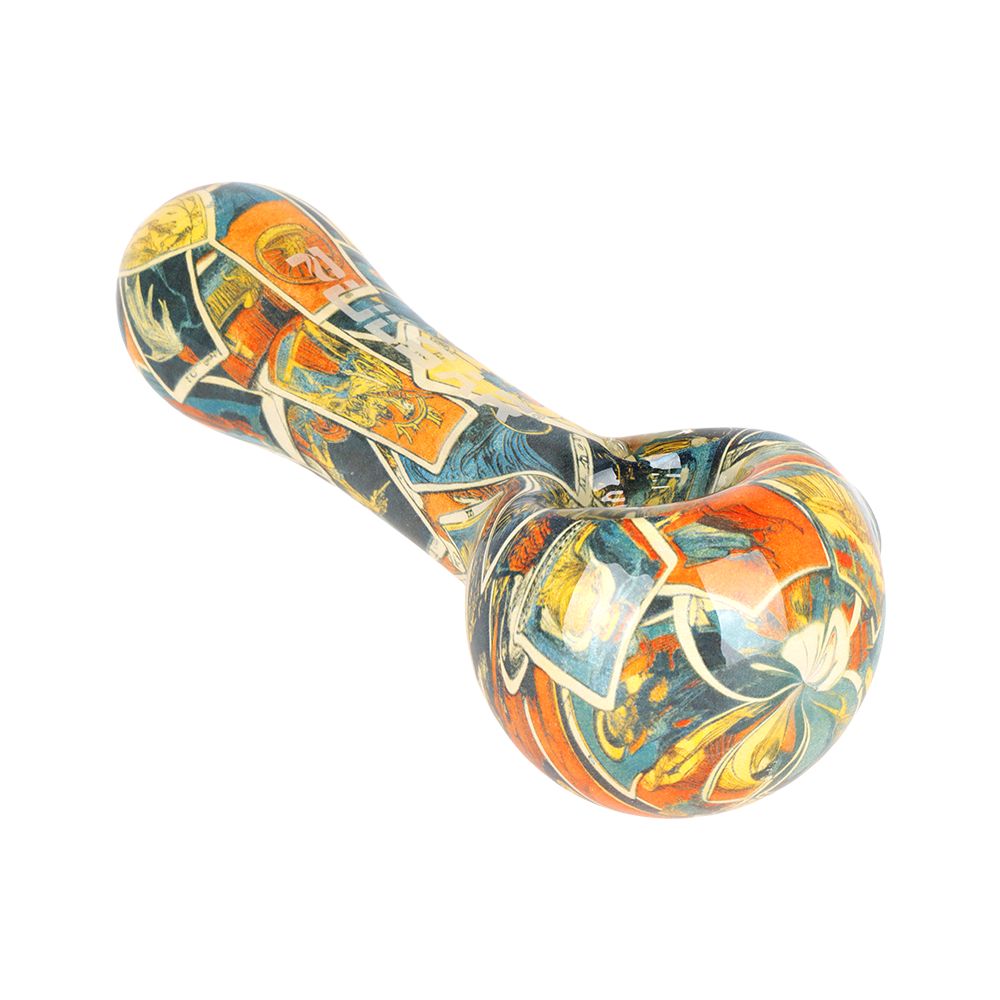 Pulsar Inside Print Glass Spoon Pipe | 4.75", BDD Wholesale